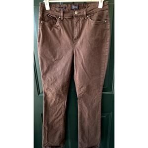 NYDJ Walnut Brown Billie Mini Boot Sz 10 5P Jeans LiftxTuck Slimming Smoothing